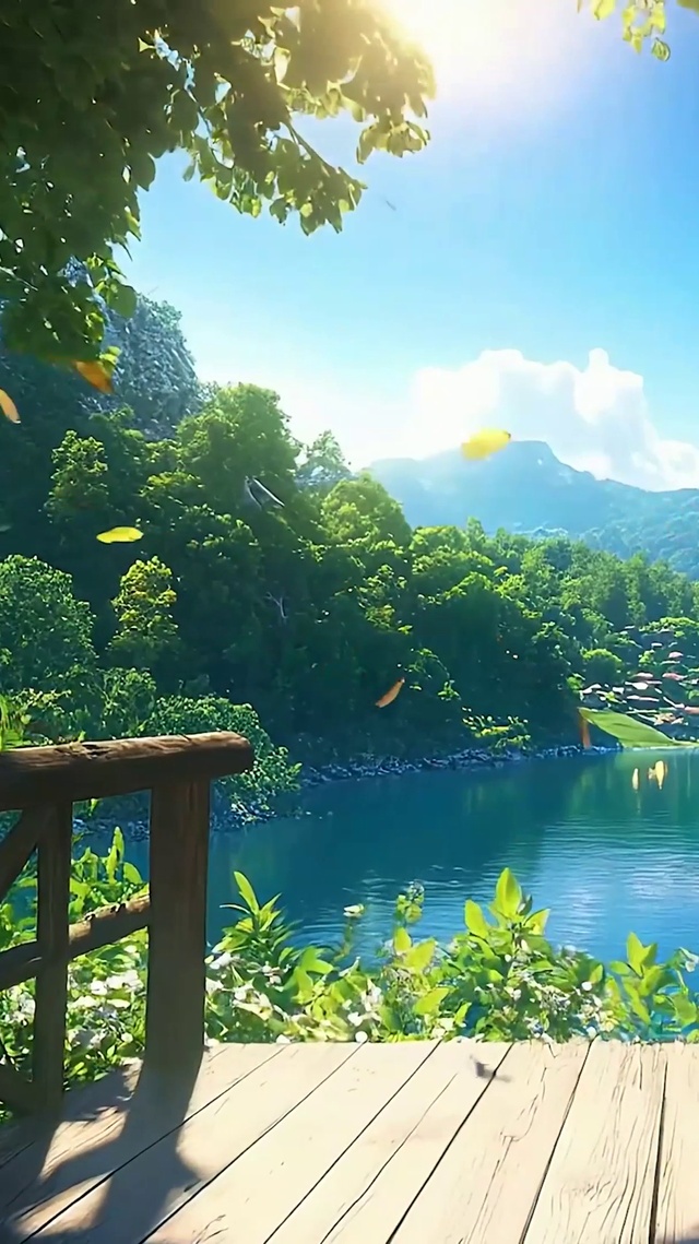 护眼山川绿景