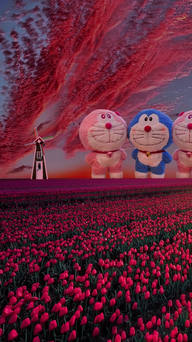 哆啦A梦三小只  可爱手机壁纸