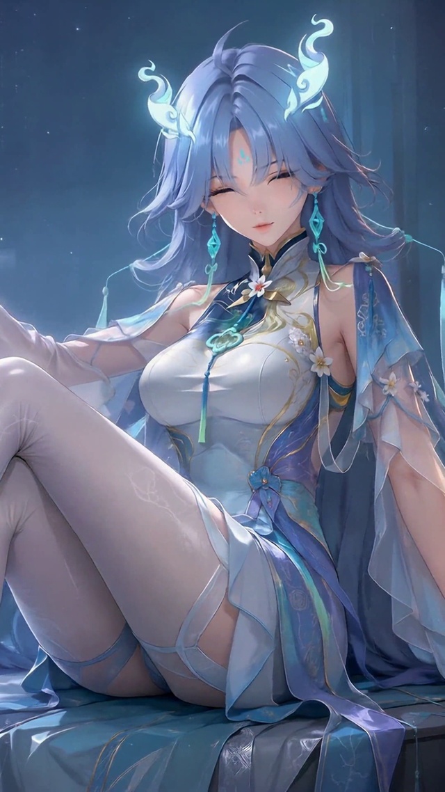 雨夜都市窗边美女清宵