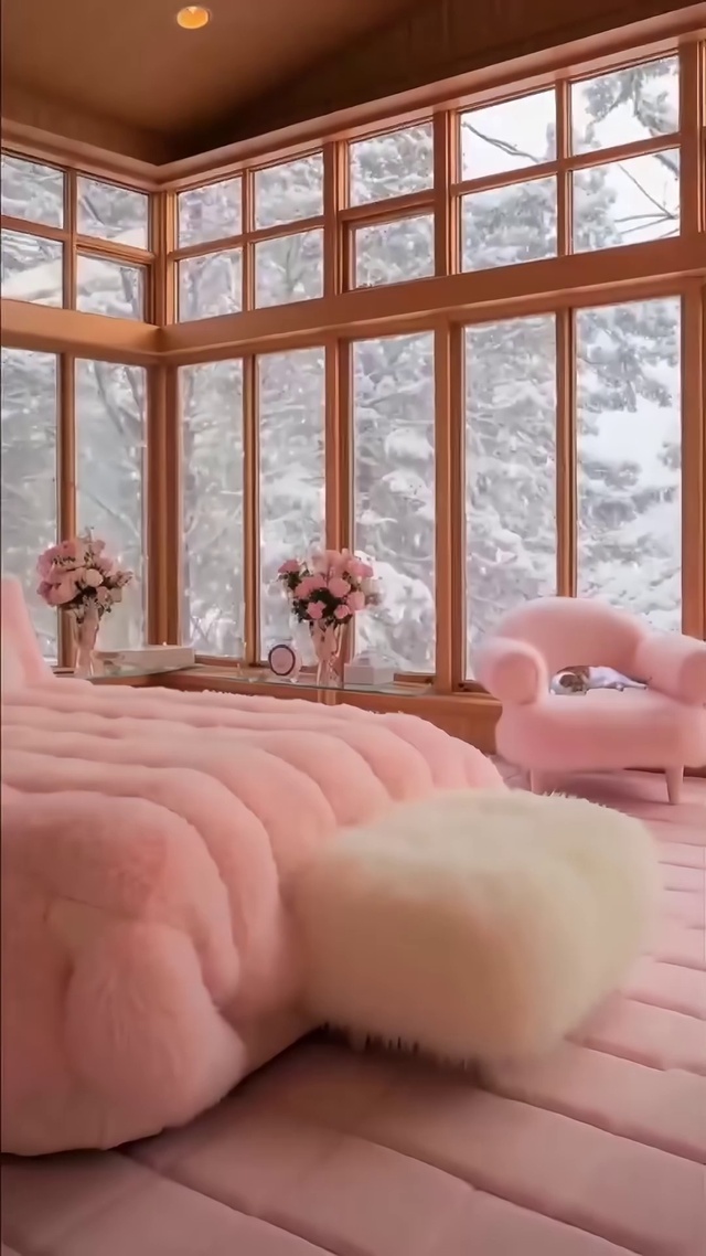 冬季粉色房间