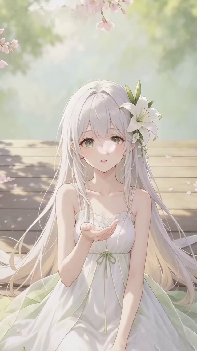 春风栖于花枝，百合相伴