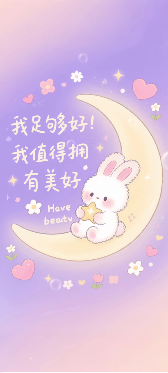 紫色我足够好我值得拥有美好