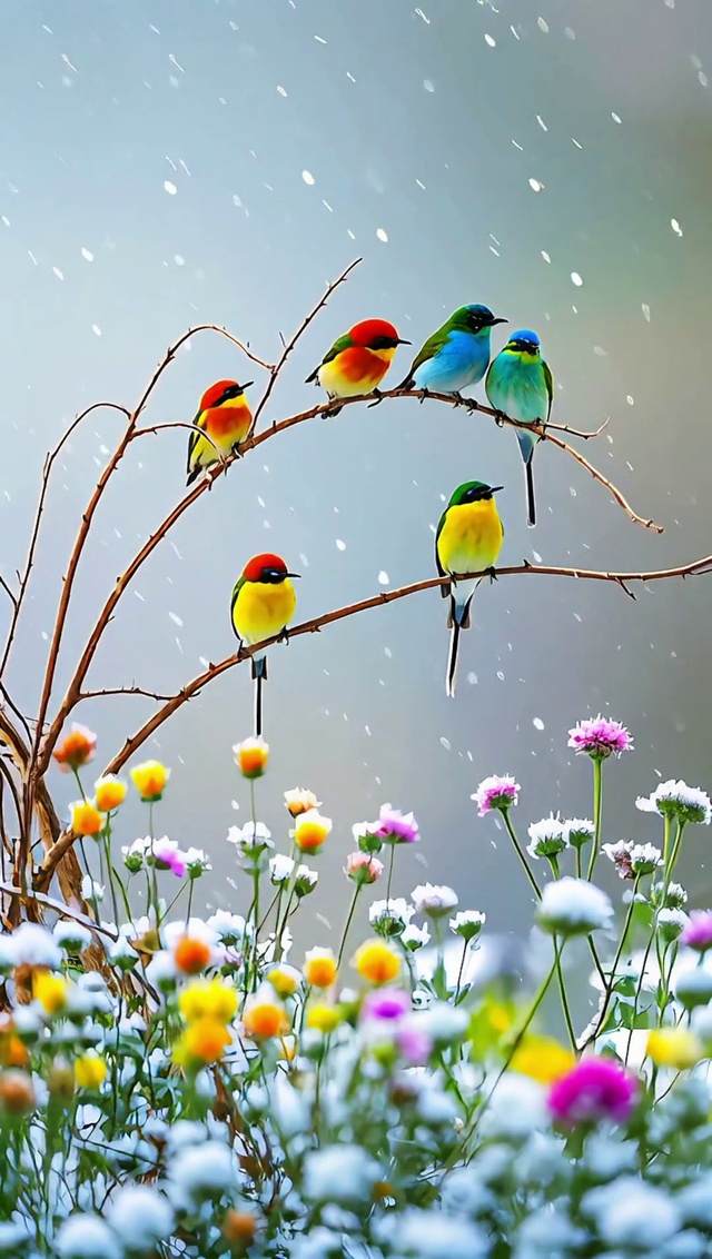 七彩小鸟一家人