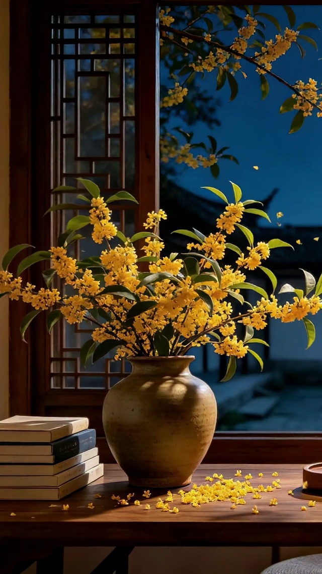 中秋满月桂花古风夜景