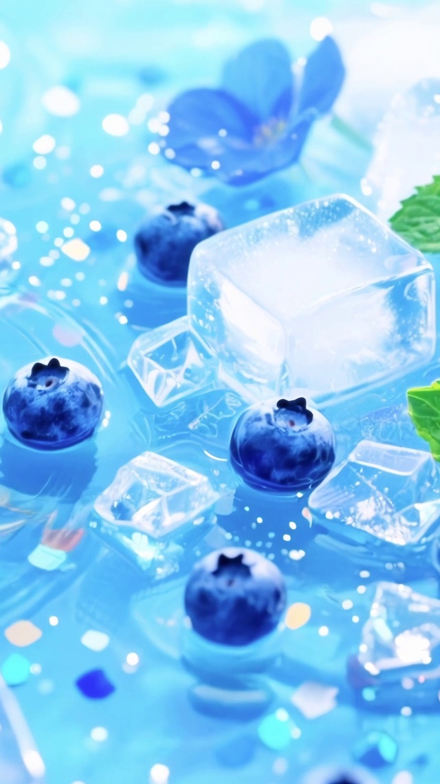 蓝莓冰水花