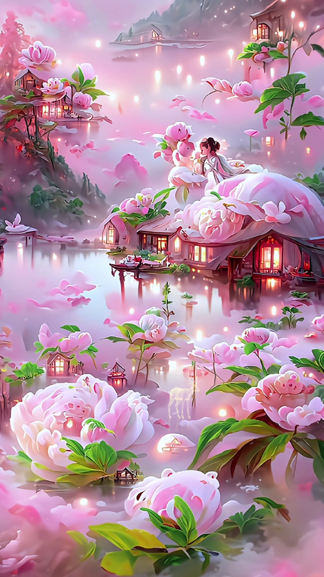 粉色牡丹花