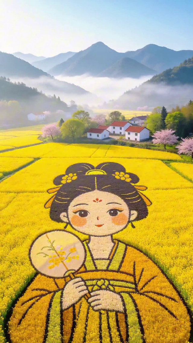 财神爷油菜花海