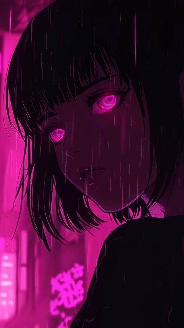 赛博朋克雨夜少女