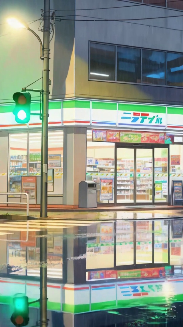雨中便利店