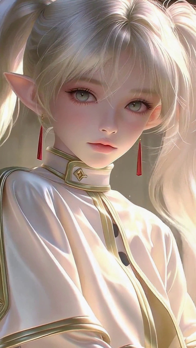 银发精灵二次元美少女