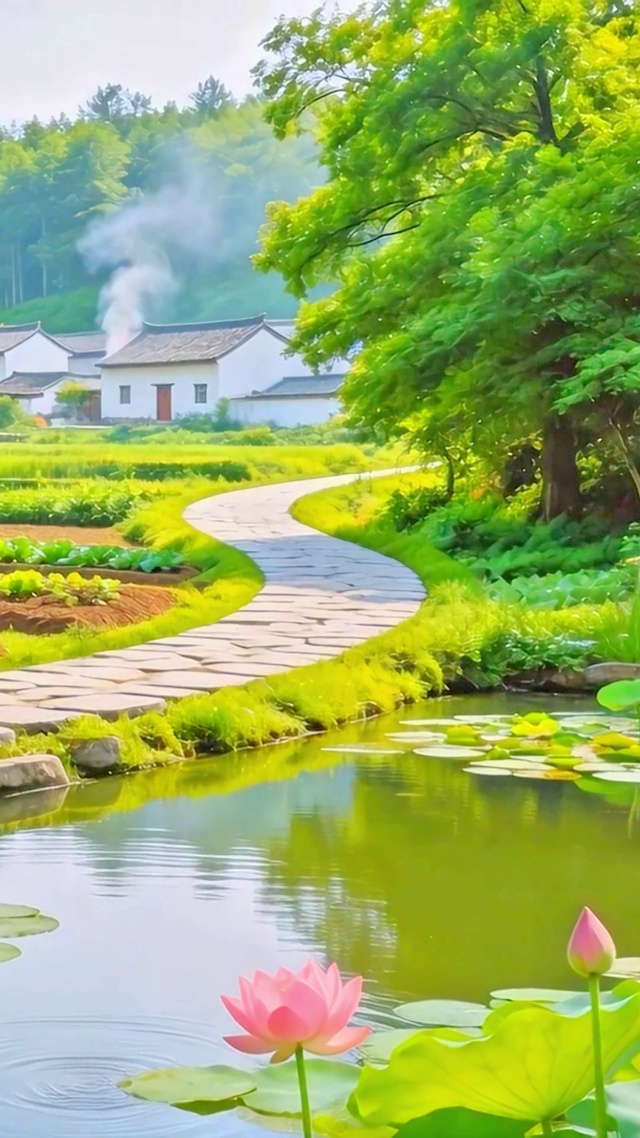 江南水乡荷塘4K