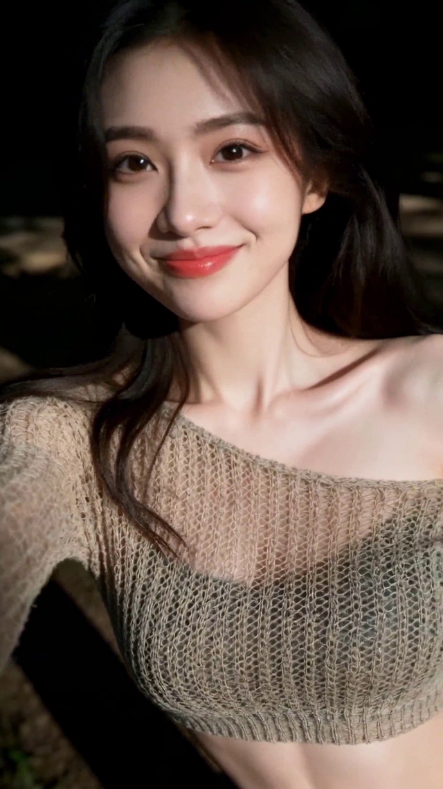林间光影氛围感美女