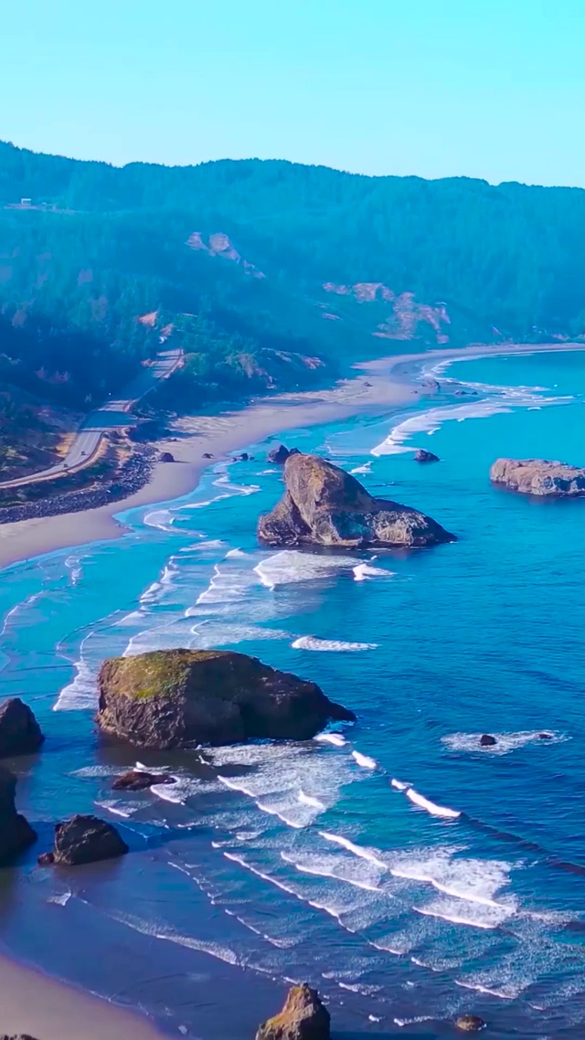 4K蓝色大海海岸