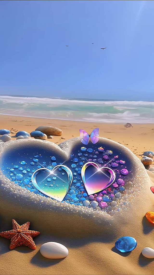 浪漫唯美的爱心水晶石