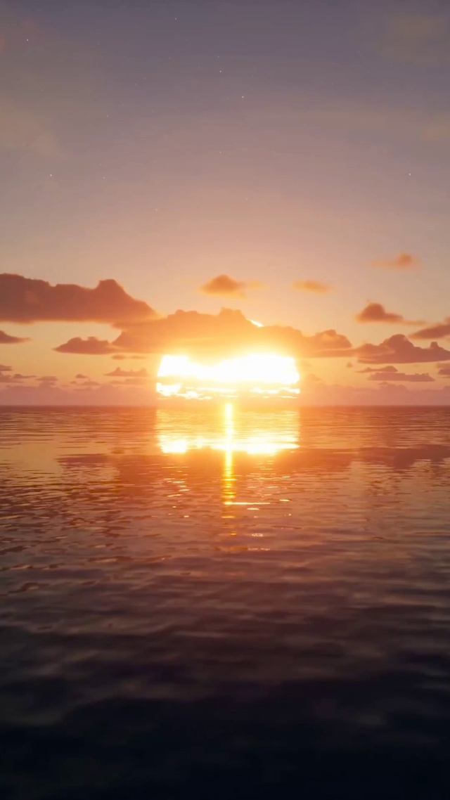 4K日落夕阳海面