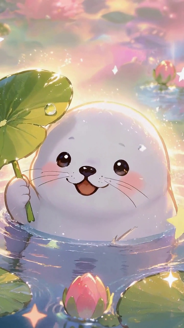 荷塘里的可爱小海豹