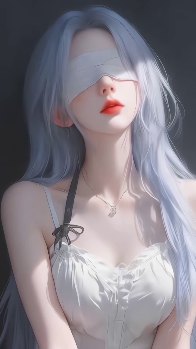 治愈清新蒙眼美女