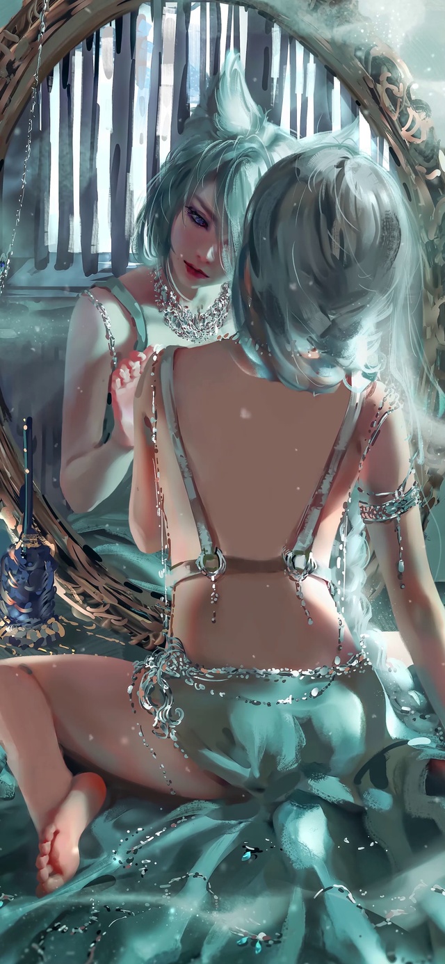 4K 鬼刀公主对镜梳妆