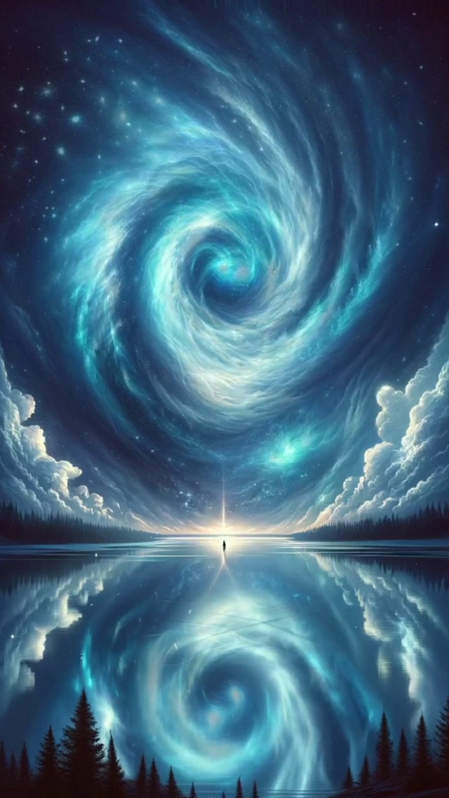 湖面上空的神秘漩涡