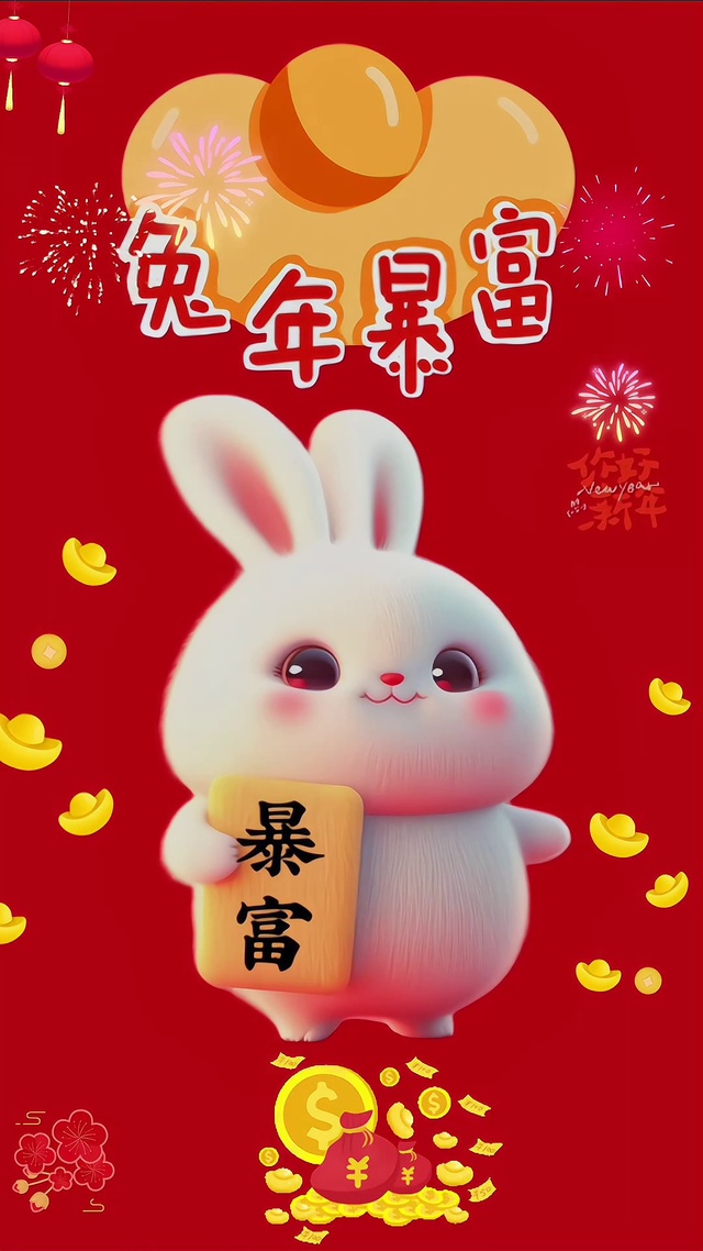 新年兔年暴富兔子