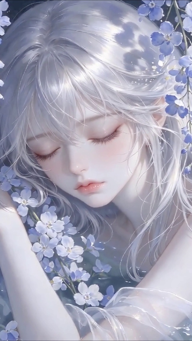 唯美梦幻紫藤花少女