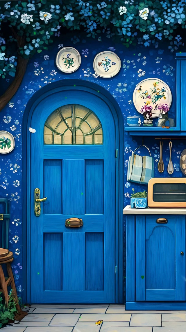 护眼绿景小厨房