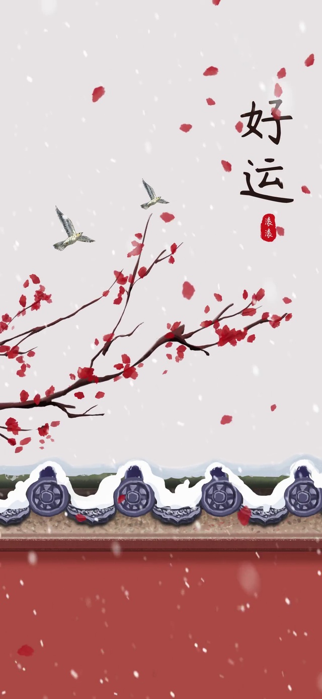 雪落梅花枝头