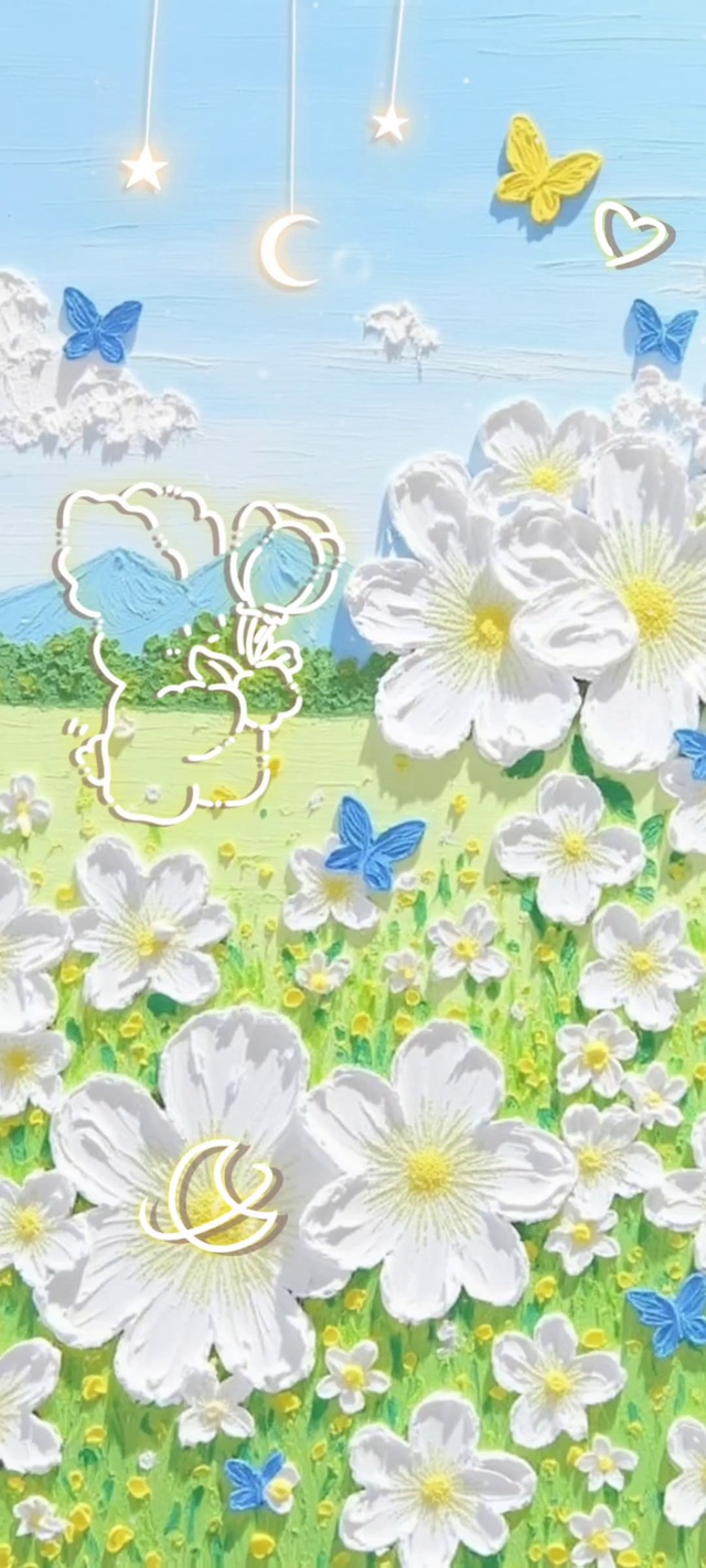 肌理画夏天盛开的花朵