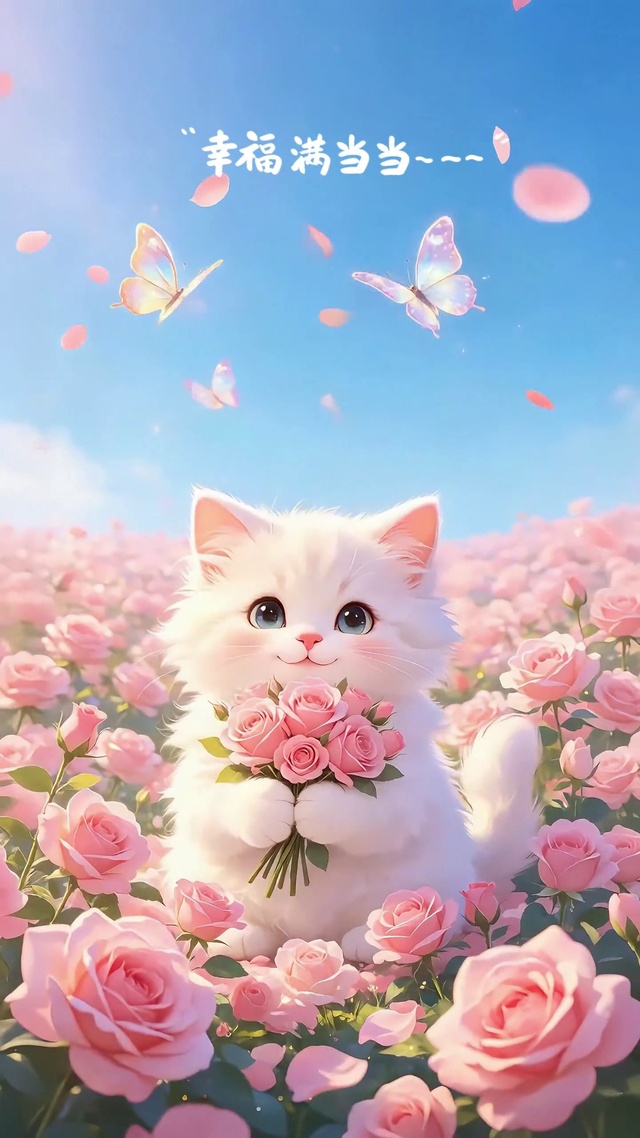 粉玫瑰猫咪