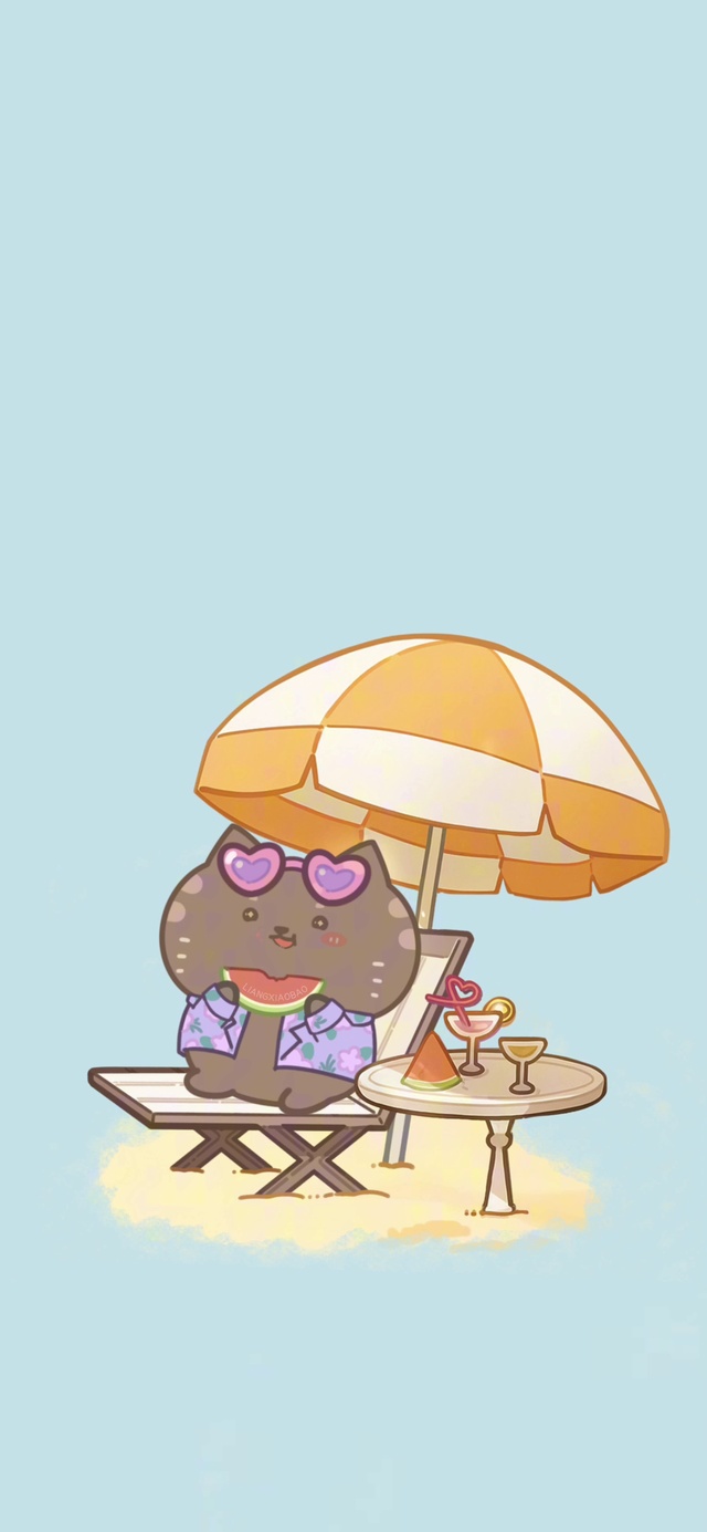 咖灰猫·海边吃瓜