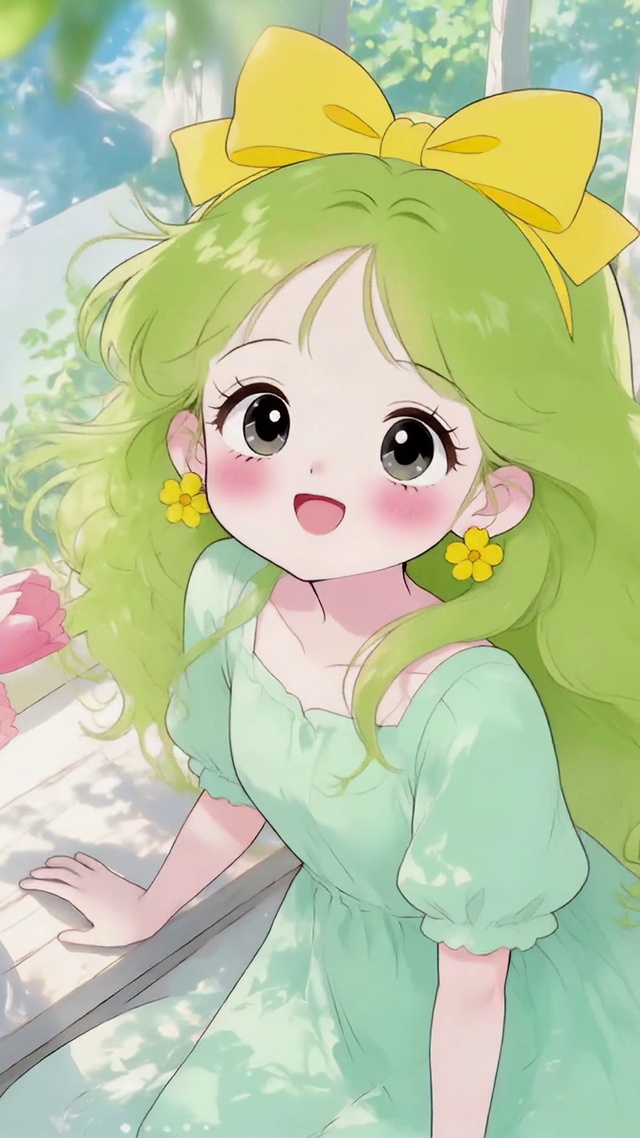 窗边清新小女孩