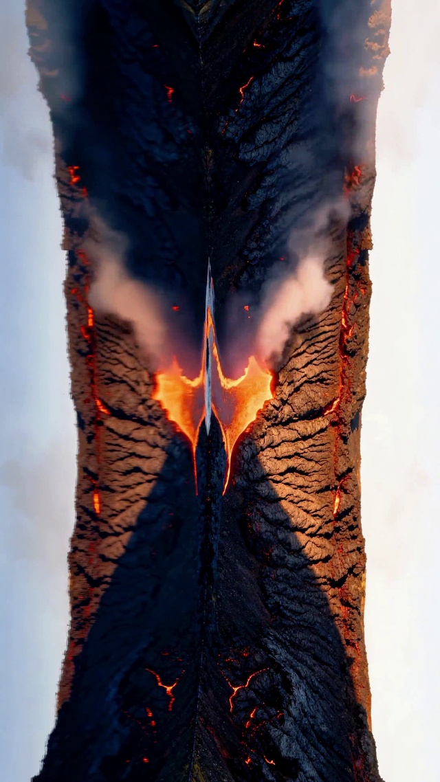 火山熔岩倒影