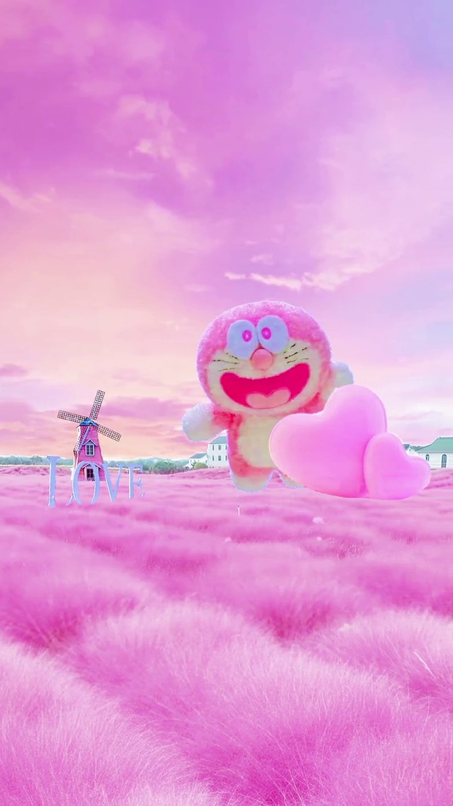 可爱粉色多啦A梦