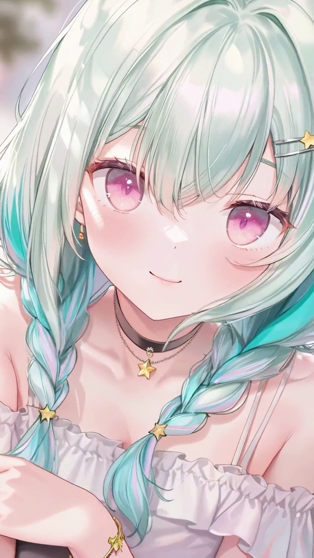 街景麻花辫甜妹