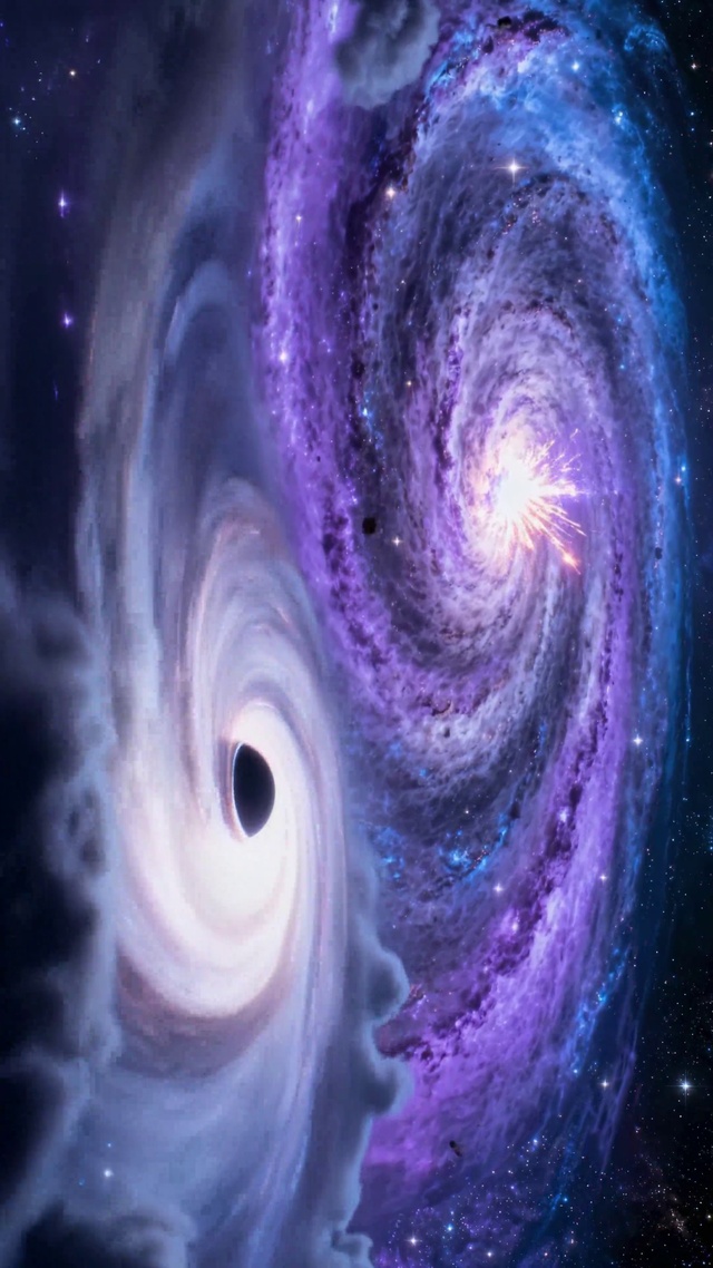 紫蓝星空黑洞漩涡星系