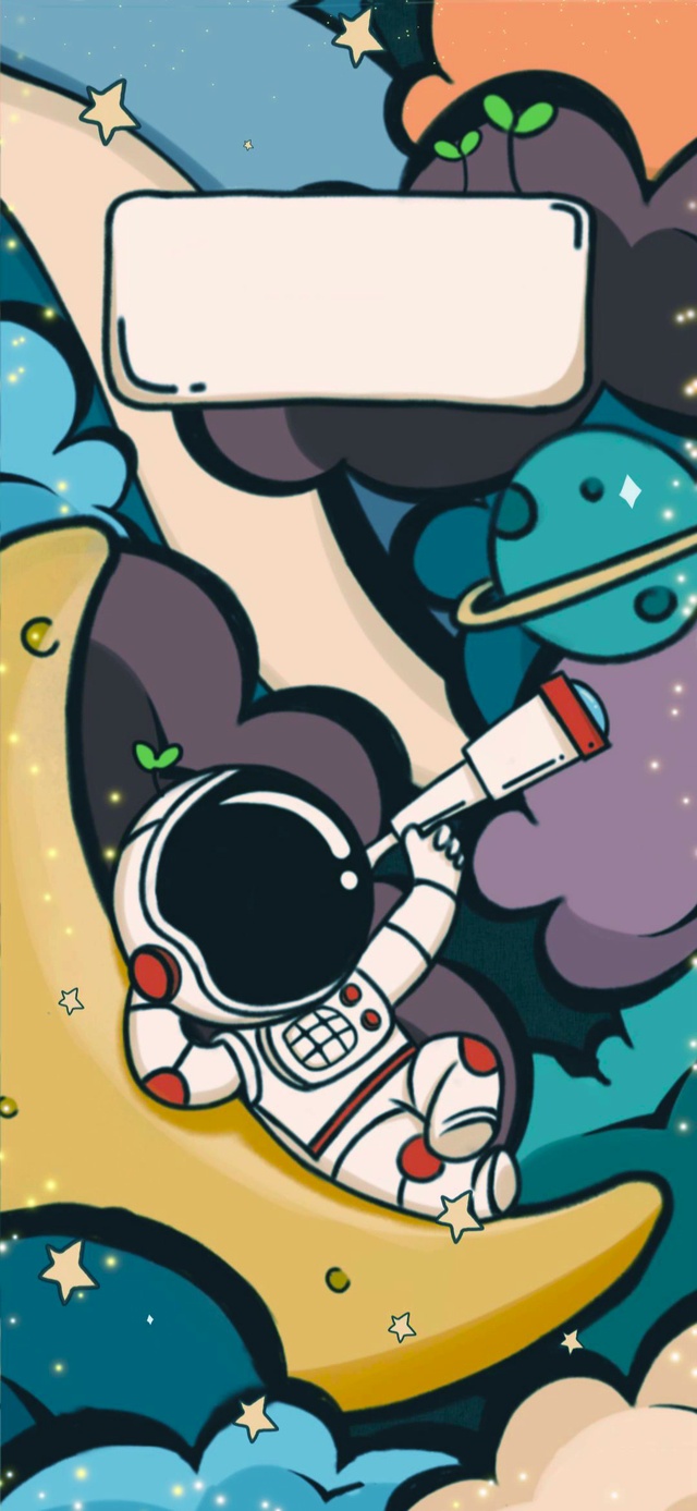 卡通宇航员-观星