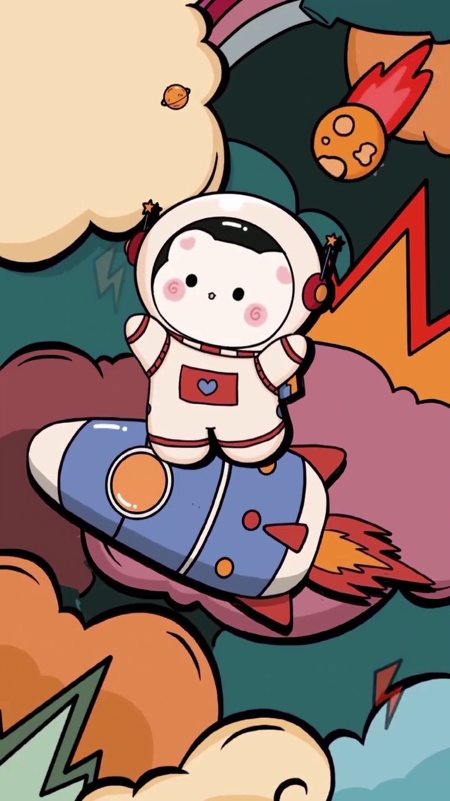 可爱熊飞翔天空