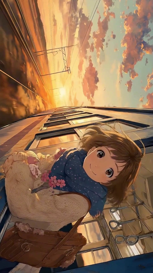 列车旅行的少女