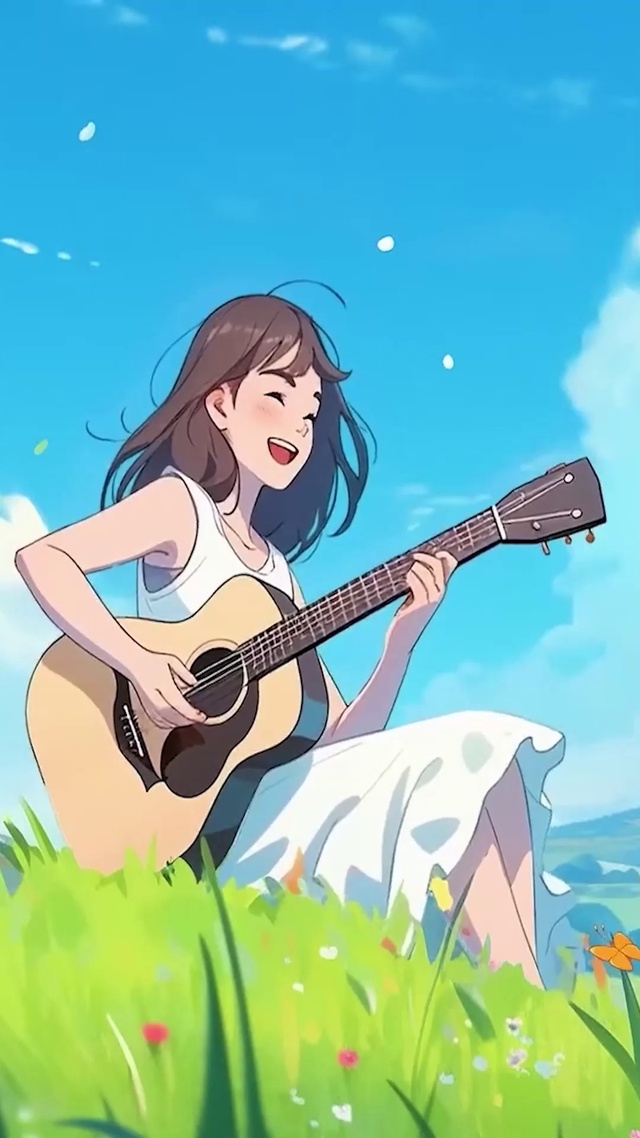 草地弹吉他