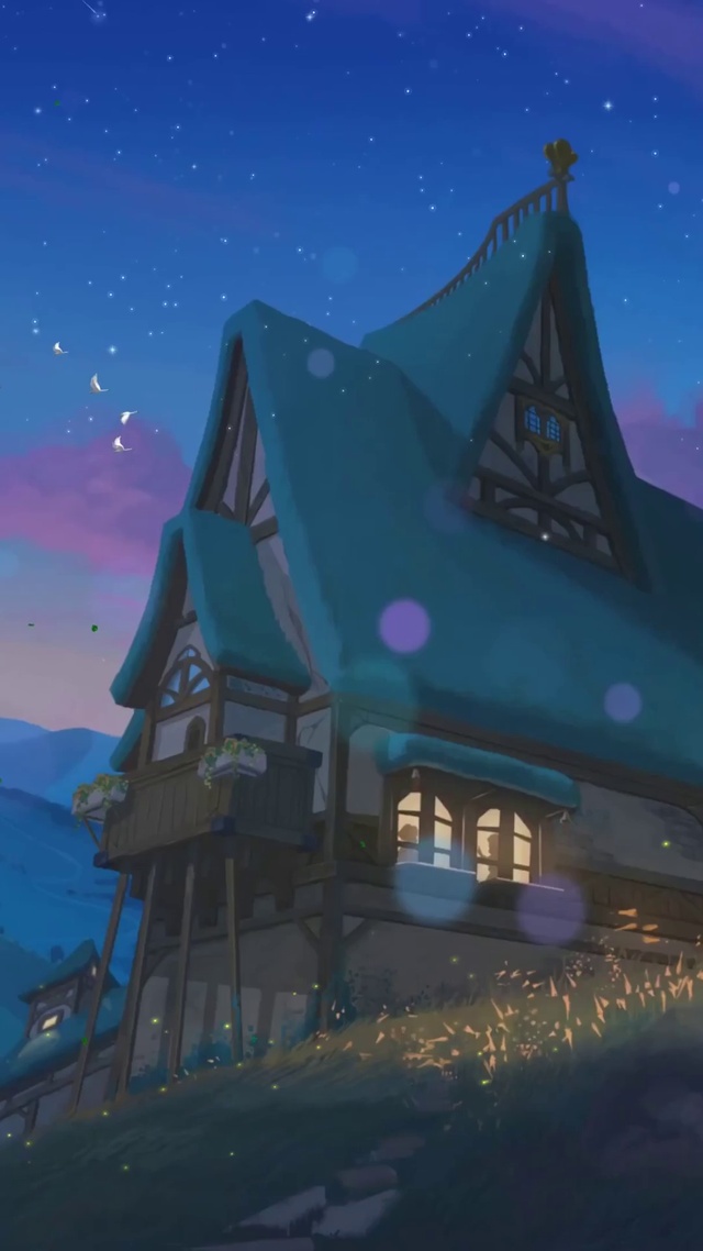 4K 唯美治愈水墨城堡小镇风景