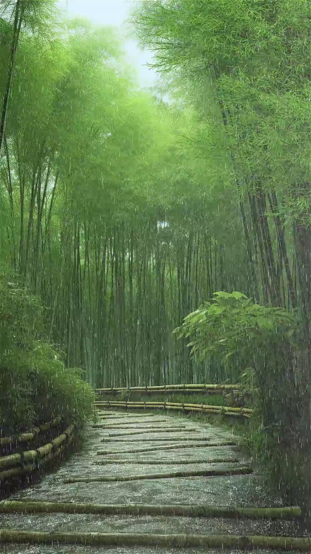 竹林雨景
