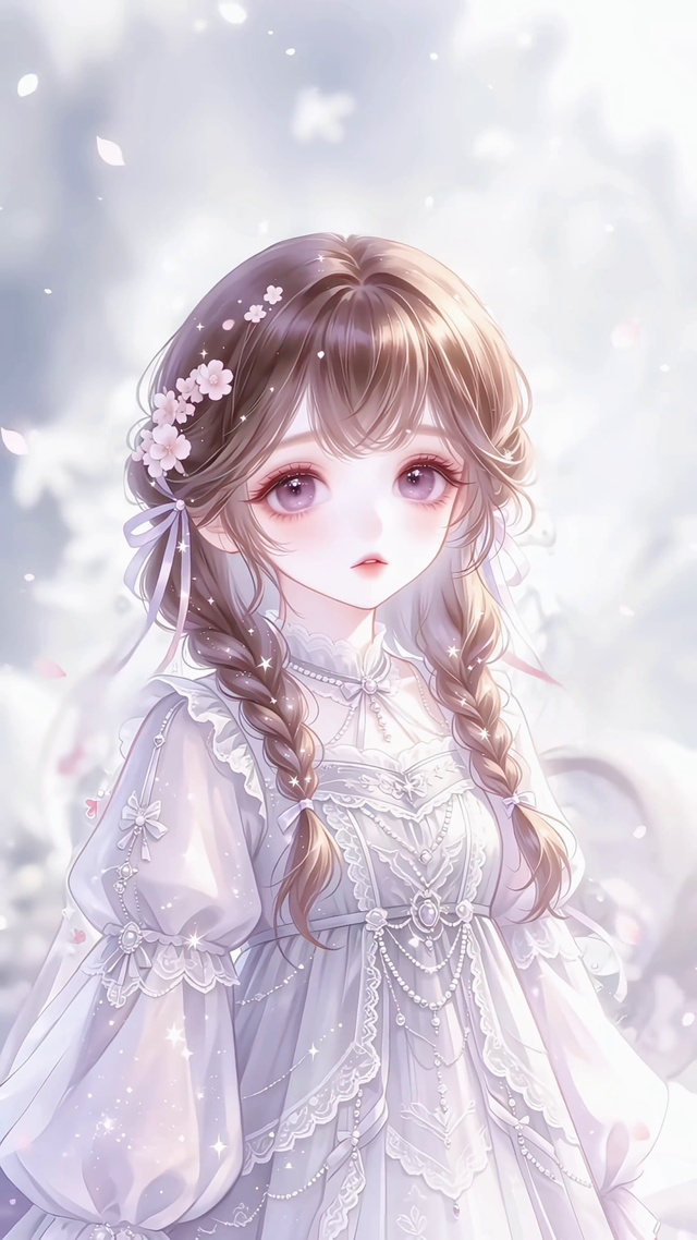 软萌少女眼眸花海治愈时刻