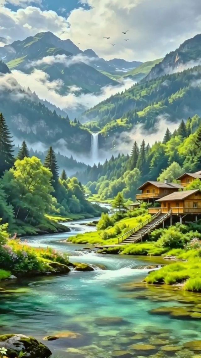 护眼治愈青山小河4K