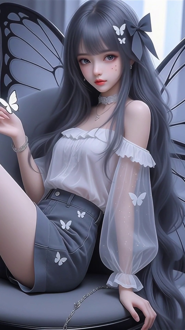 蝴蝶精灵美女高清4k