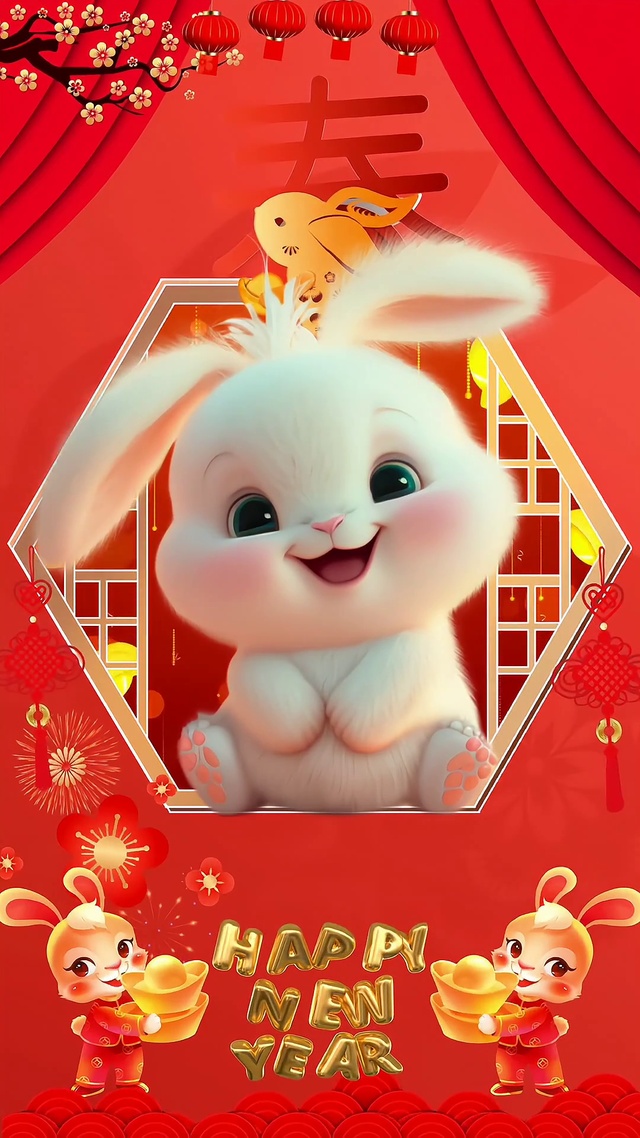 祝大家兔年大吉，钱兔无忧！大展宏兔！扬眉兔气！