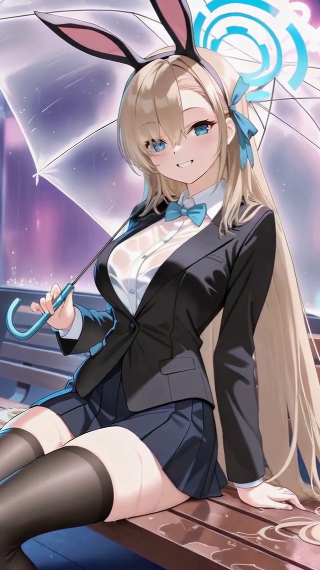 雨夜都市兔耳美少女