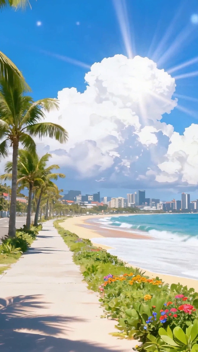 椰风棕榈海岸海滨度假的治愈秘境