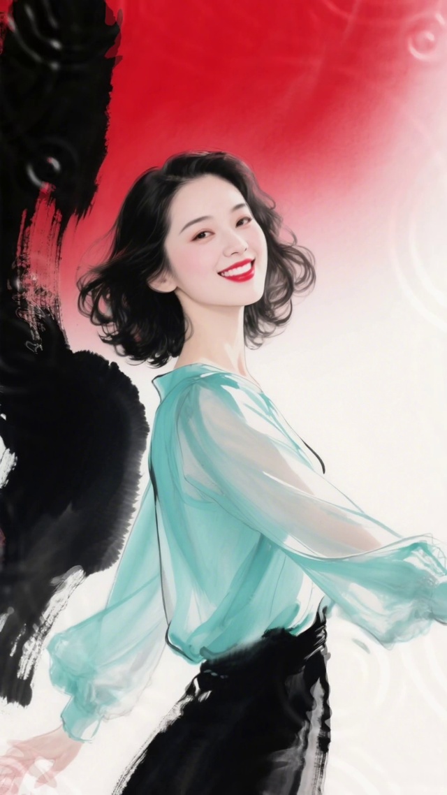 水墨美女