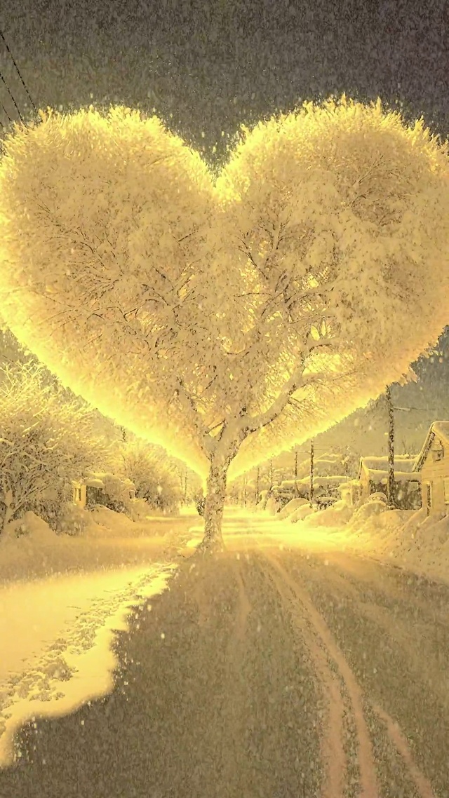 4K 浪漫爱心树