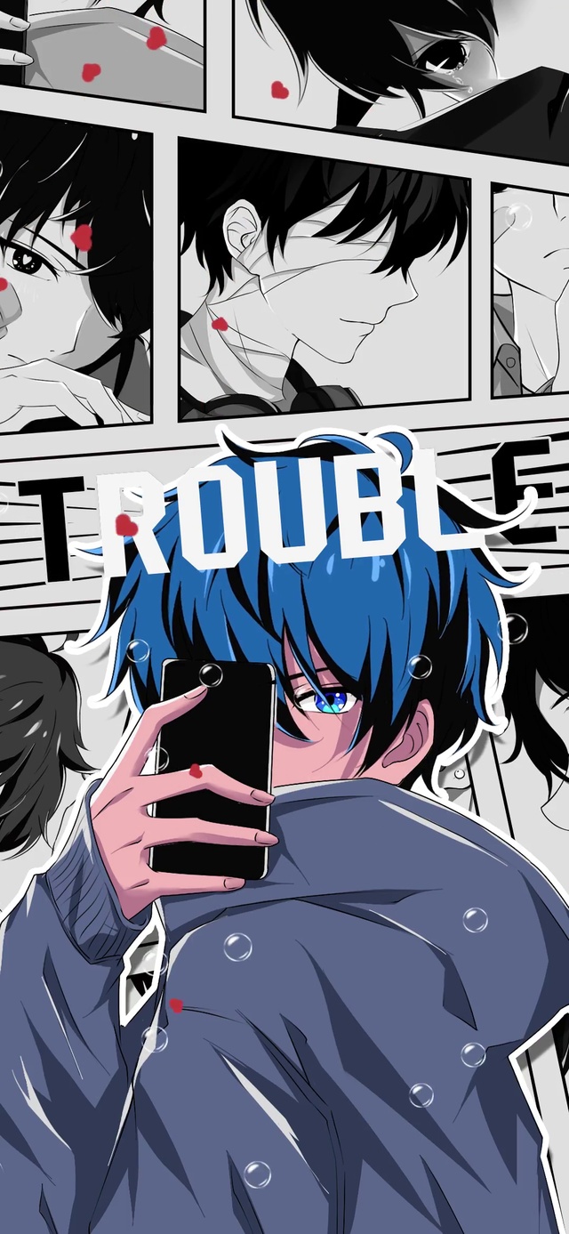 黑白漫画风少年